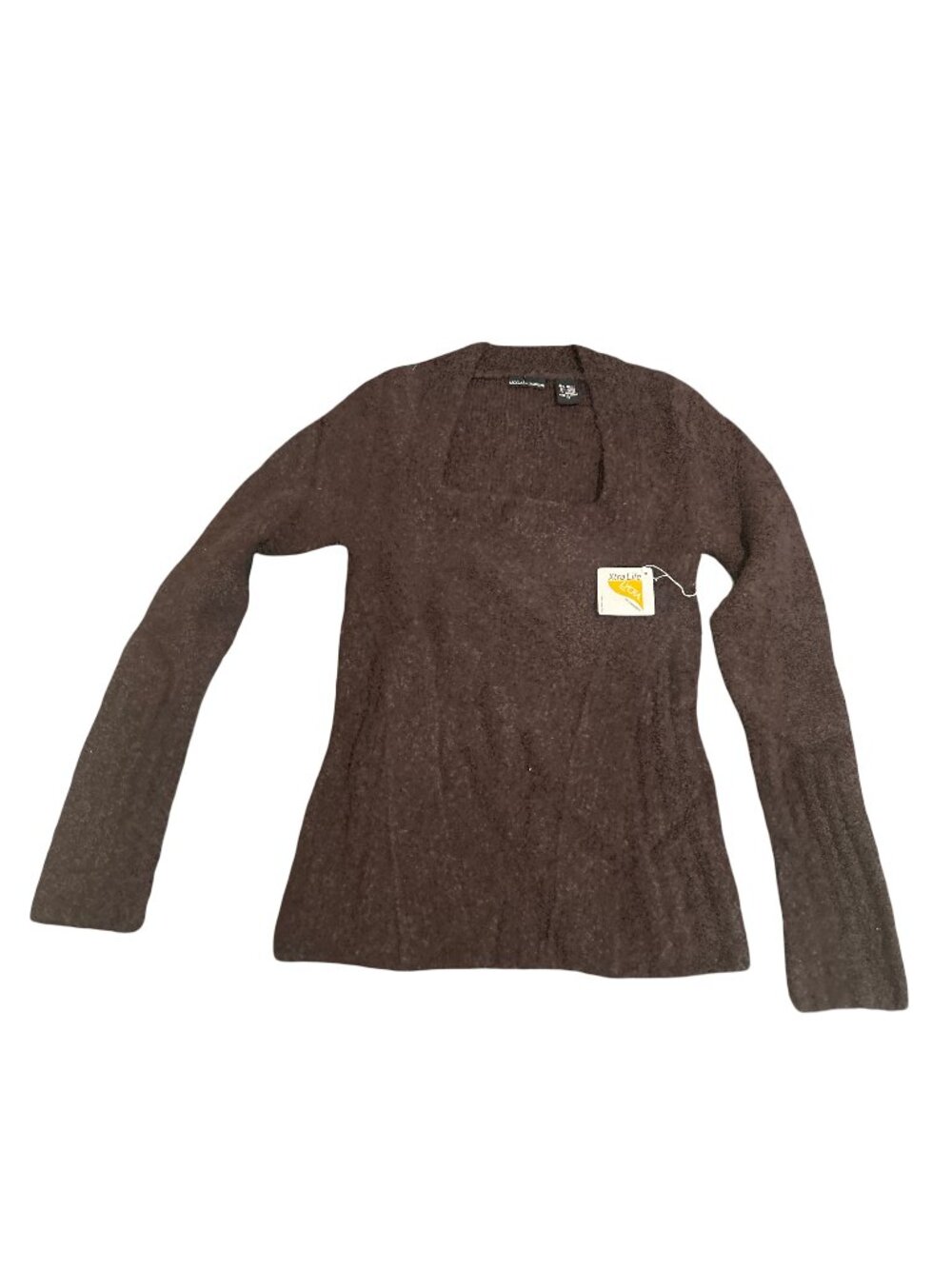 Moda International Victoria's Secret Brown Square Neck Corset Sweater Medium NWT